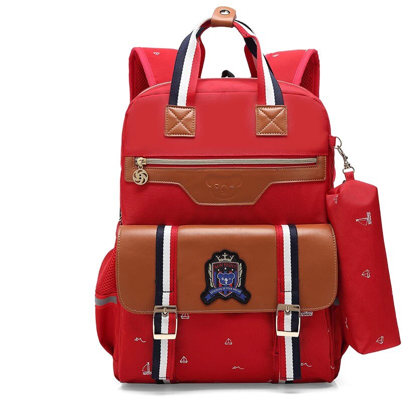 Sun eight ortopædisk rygsæk skoletaske til pige oxford rygsæk børn skole bogtaske piges skoletasker håndtaske 6 farver: Rød