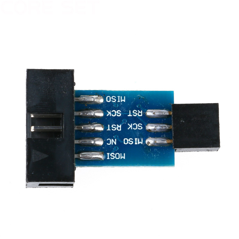 Conector de placa adaptadora para Arduino ISP, convertidor de interfaz AVR AVRISP USBASP estándar STK500, 2 piezas, 10 pines a 6 pines, piezas