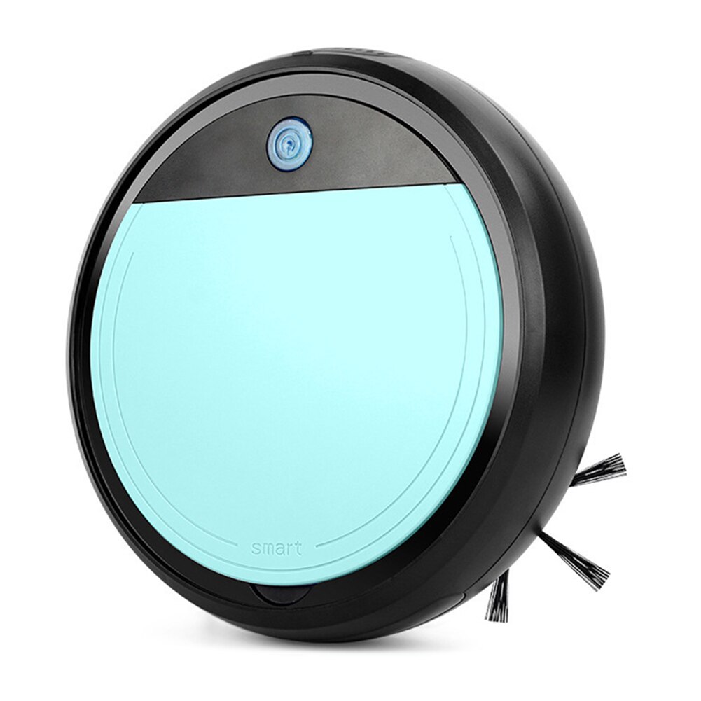 USB Rechargeable Cleaning Robot UV Disinfection Sterilizer Strong Suction Dry/Wet Floor Intelligent Sweeper Machine: 	Light Blue