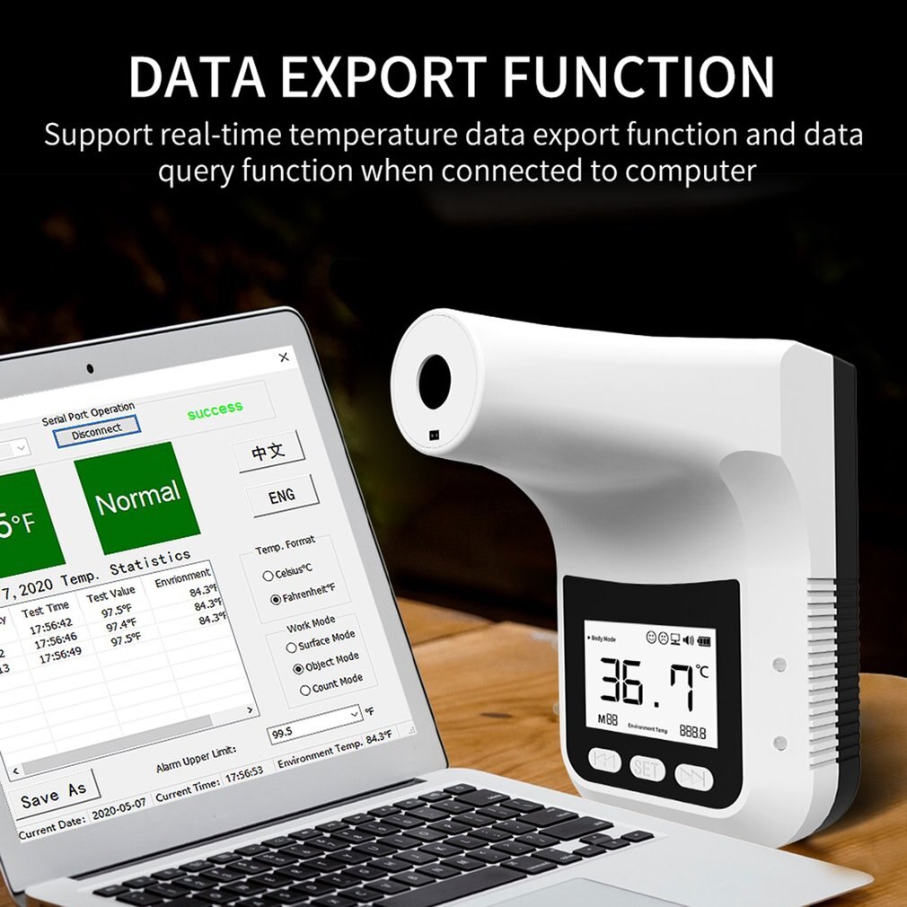 K3 Pro Wall Mount LCD Digital Infrared Thermometer Non-Contact High Precision Forehead Thermometer for Home Office Temperature