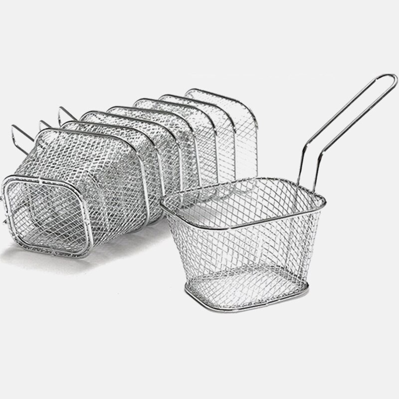 Mini Frieten Mand Zeef Mini Franse Friteuses Mand Netto Mesh Fries Chip Keuken Tool Rvs Friteuse Thuis