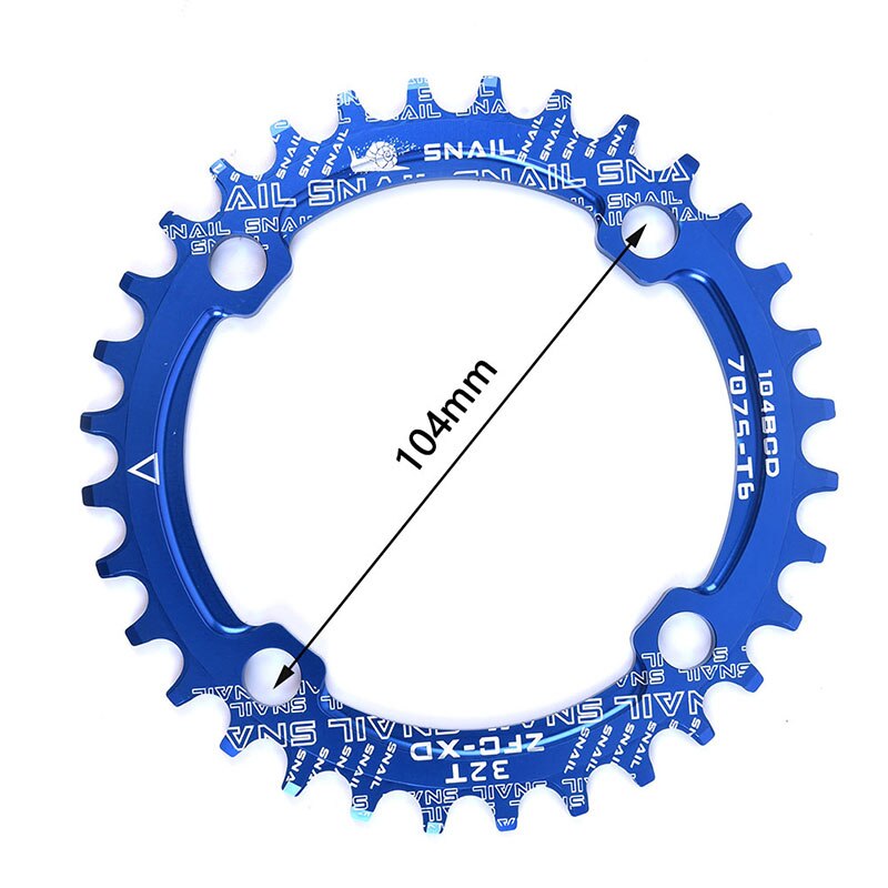 1Pc 32T Chain Ring 104 BCD Round Narrow Wide Tooth Plate 104 BCD Chainwheel 32T Tooth MTB Mountain Bike Chainwheel
