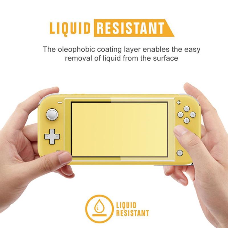 2pcs Tempered Glass Full HD Film Surface Guard Cover Fit for Nintend Switch Lite Full Repeatable Fit Automatic Adsorption