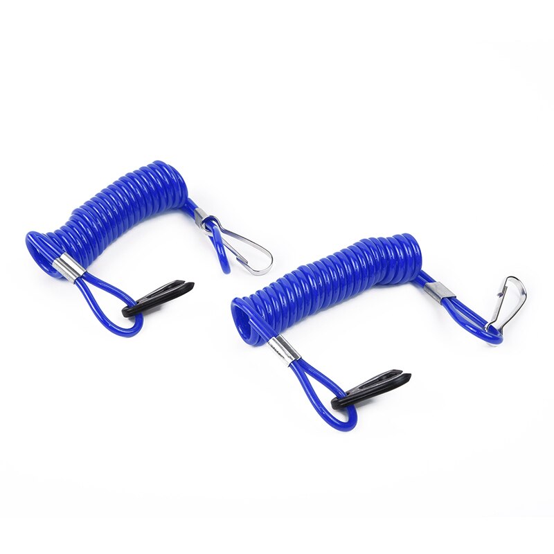1.6M Boat Motor Kill Stop Switch Key Rope Jet Ski Outboard Stop Kill Key Floating Safety Lanyard Rope Blue For Honda: 2pcs Blue