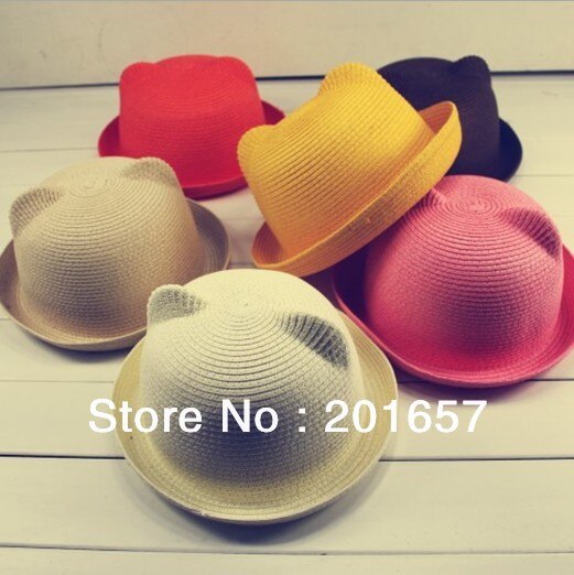 Women Wide Large Brim Floppy bohemia cat ear bunny ear adult Sun Straw Hat Cap