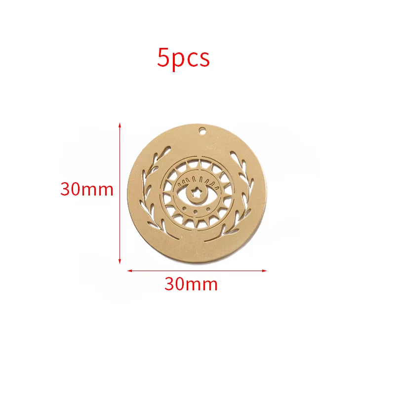 1 paquete de latón en bruto religioso Egipto Ojo del mal Celestial ojos que todos ven encanto colgante para joyería DIY haciendo Accesorios: Beige