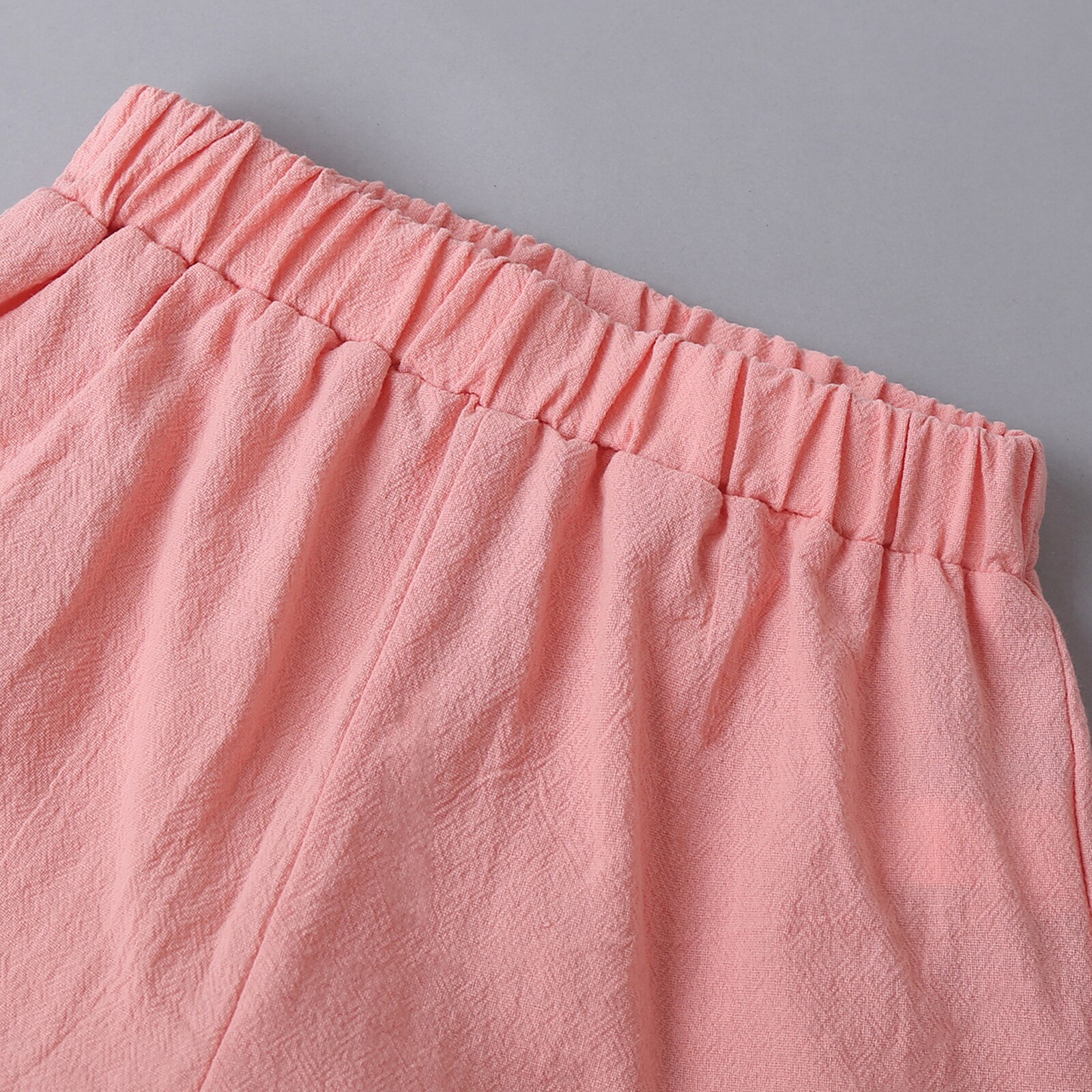 Zomer Kleur Afdrukken Meisje Korte Mouwen En Shorts Set Mode Bloem Boothals T-shirt En Effen Kleur korte Broek