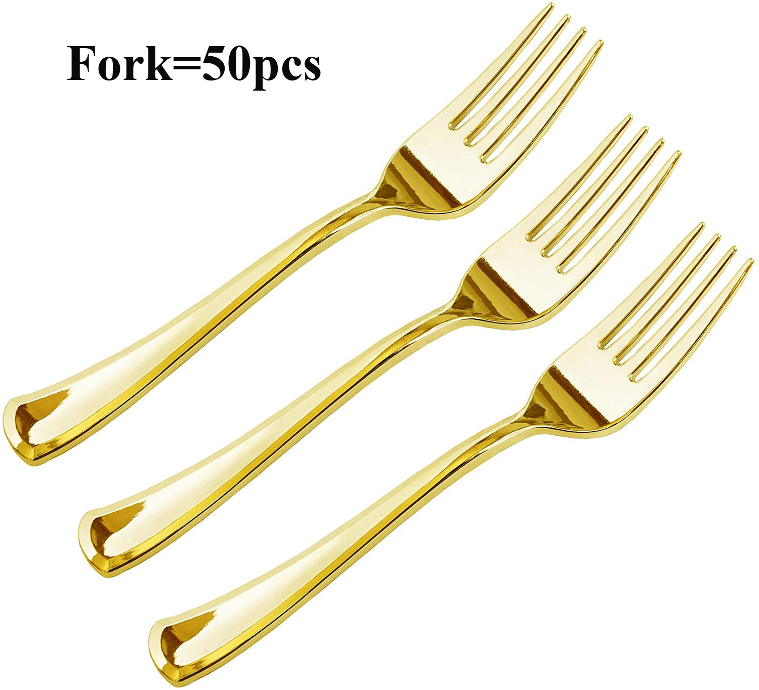 75-teiliges goldenes Kunststoffbesteck – Party-Besteck-einstellen – schweres Kunststoffbesteck – inklusive 25 Gabeln, 25 Löffel und 25 Messer: Gold