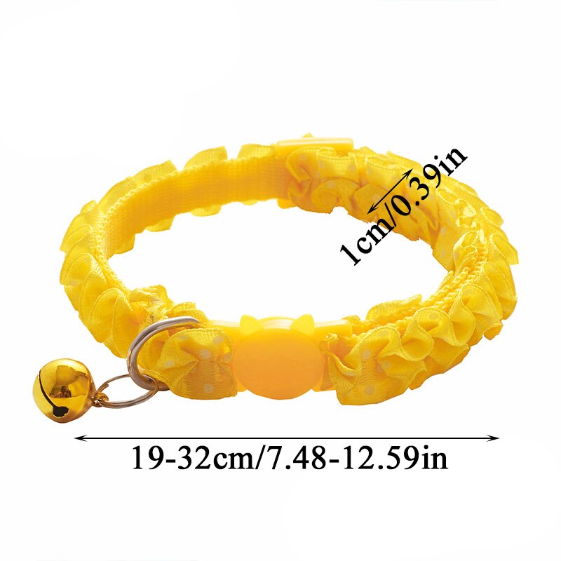 Adjustable Buckle Collar For Cat Puppy Pet Supplies Lovely Cat Dog Lace Collar With BellCat Dog Accessories Small Dog Chihuahua