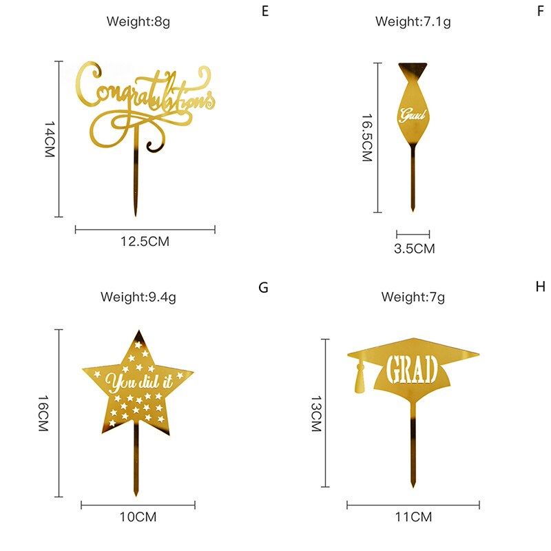 Gold Congratulations You Did It Grad Cake Topper Graduation Celebration Decor