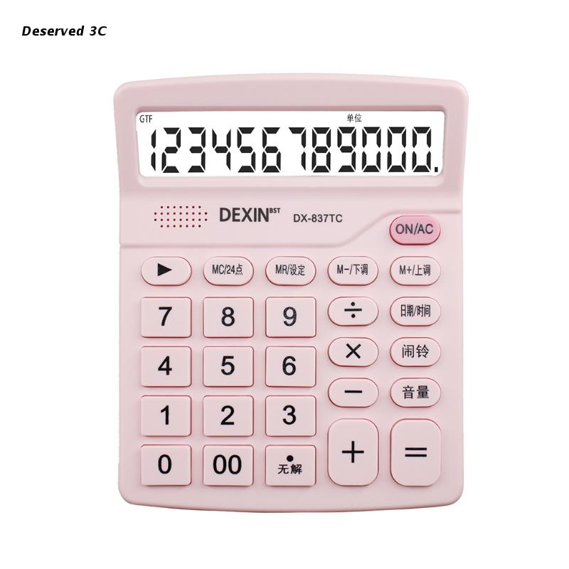 LCD Display Screen Desktop Calculator with Battery + Solar Power for Home Office