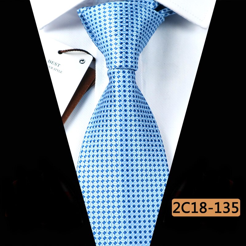 YISHLINE Men Ties 8 cm POLKA DOTS Cassual Jacquard Woven Necktie Mens Tie Business Corbata Para Hombre Accessories: 2C18-135
