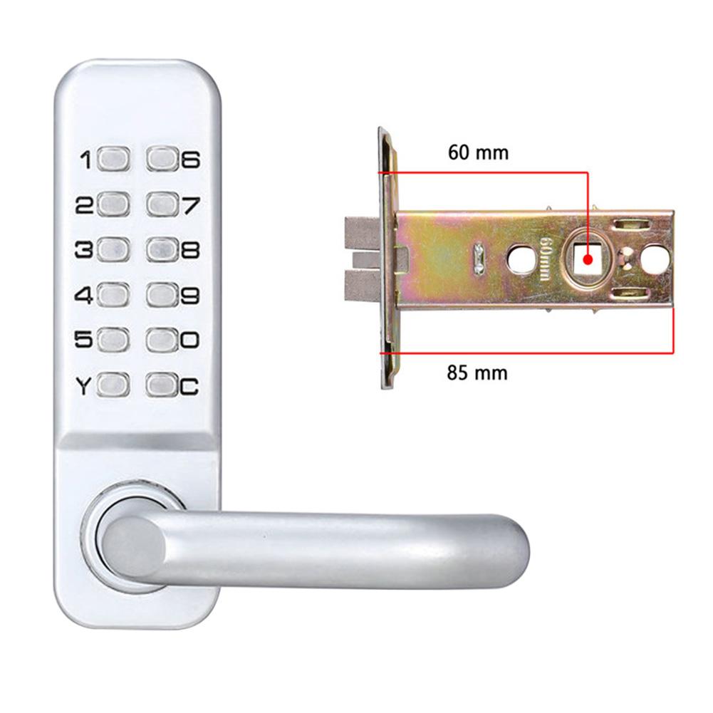 Mechanical Digital Door Lock Waterproof Intelligent Electronic Lock Push Button Keypad Keyless Code Combination Lock Set: A