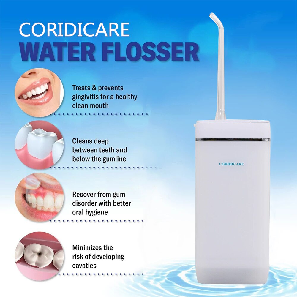 CORIDICARE M6 Mini Portable Oral Irrigator Dental Irrigator Teeth Water Tooth Cleaner Flosser Bucal Waterpulse 130ML
