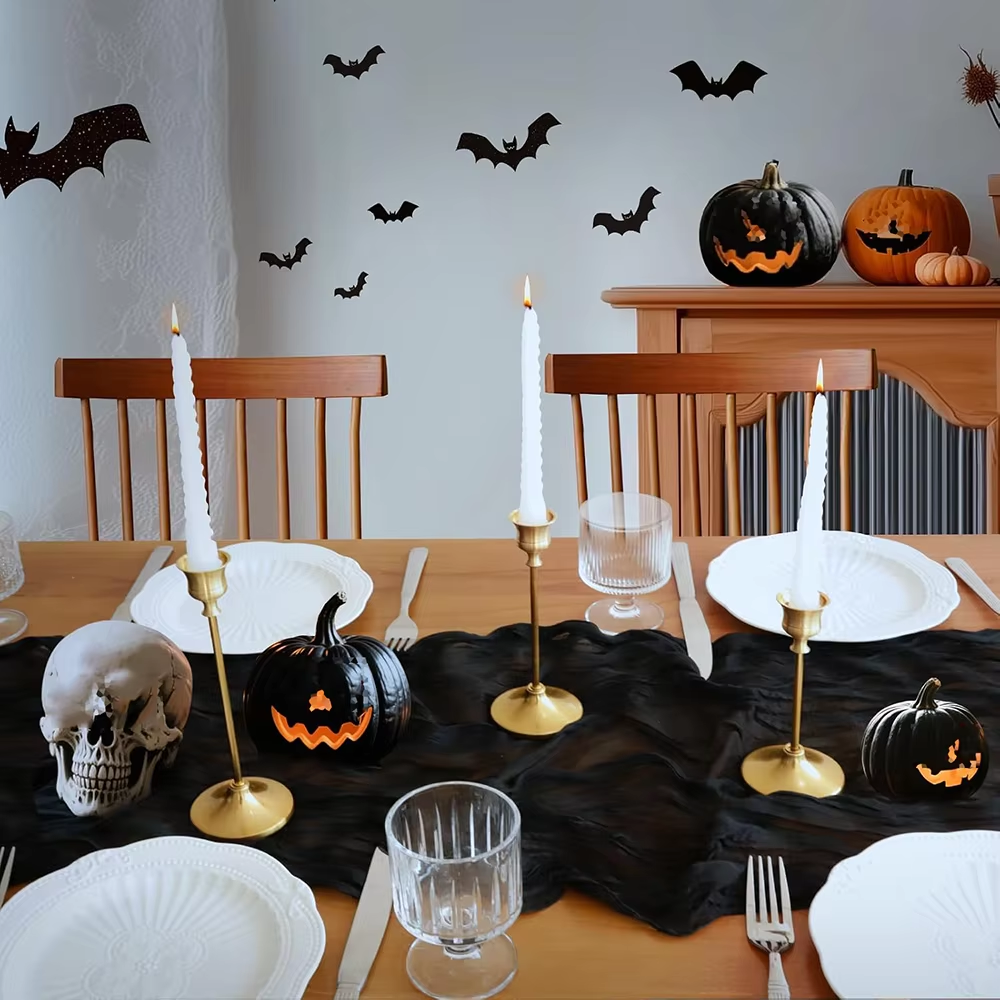 Julegrøn rød bordeaux ostedug bordløber boho rustik gaze terrakotta bordløber til bryllupsfest fødselsdagsdekoration