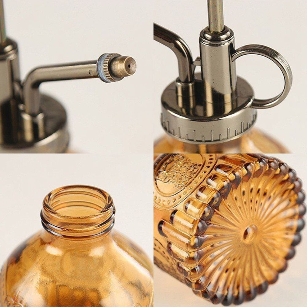 Flower Glass Garden Watering Pot Stainless Steel Watering Pot Gardening Potted Water Cans Sprayer Bottle For Home Garden