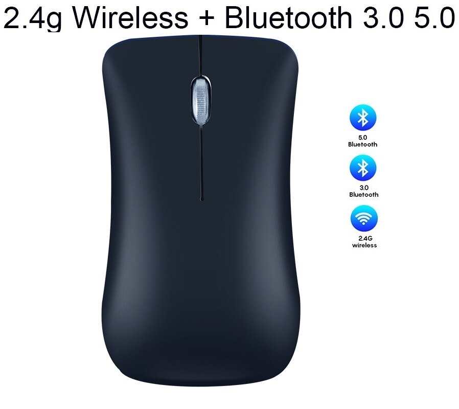 Wireless Mouse USB Computer Mouse Silent Ergonomic Mouse 1600 DPI bluetooth mouse Gamer Noiseless Mice Wireless For PC Laptop: Black