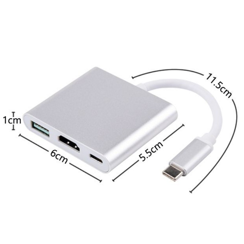 Type C Usb 3.1 Naar USB-C Hdmi Usb 3.0 Adapter 3 In 1 Hub Voor Apple Macbook Lot Kan Opladen laptop Of Mobiele Telefoons