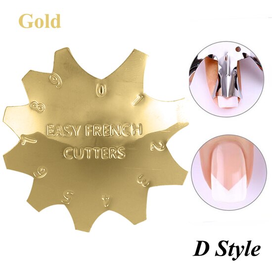Facile français sourire Cutter ligne Nail Art bord métal tondeuses pochoir ongles formes Clipper manucure modèle outils accessoires TR1834: D Gold