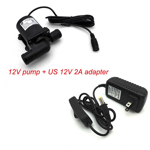 JT-800C 12V 24V Mini DC Water Pump 800~1000L/H Submersible long life use Fountain, Aquarium Fish Tank: 12V pump and US12V2A