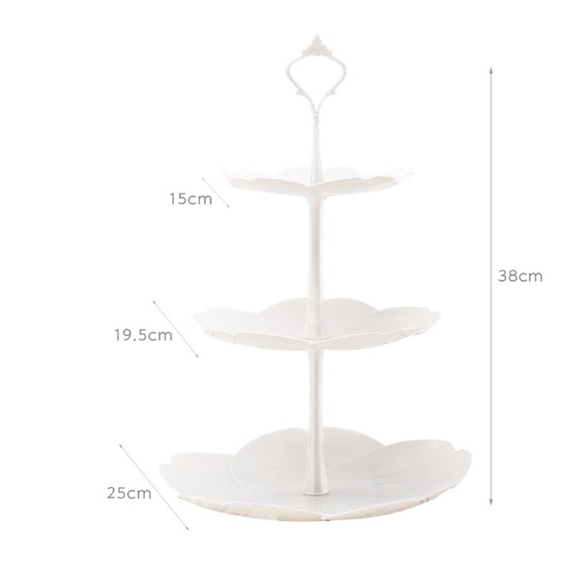 3 Tier Plastic Cake Stand Afternoon Tea Wedding Plates Party Tableware Bakeware Cake Shop Three Layer Cake Rack Storage Tray: 1