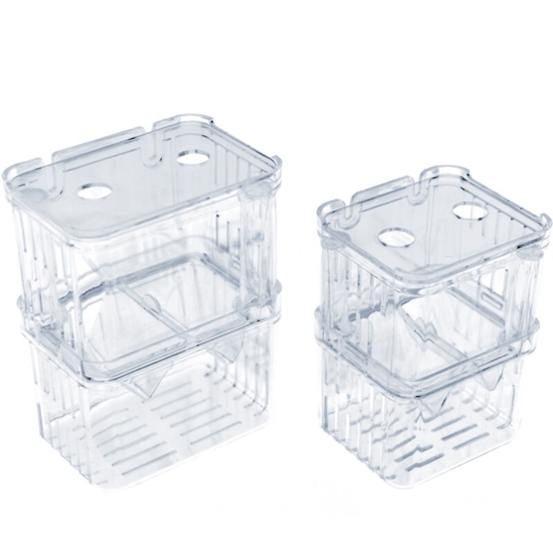 Double-Deck Clear Fish Breeding Isolation Box Floating Guppy Fish Incubator Protective Baby Fish Aquarium Breeder Acrylic