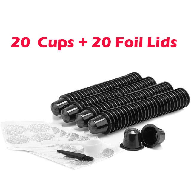 Couvercle en aluminium pour capsule de café rechargeable/jetable, autocollant autocollant compatible avec la machine nespresso: 20 tasses 20 couvercles