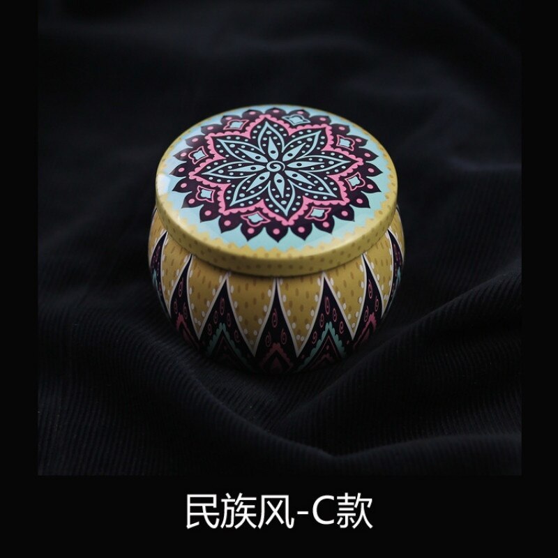 Mooie mini blikken doos sieraden blikken doos koekjes snoep thee opslag ronde trommel blikken doos lade organizer: C