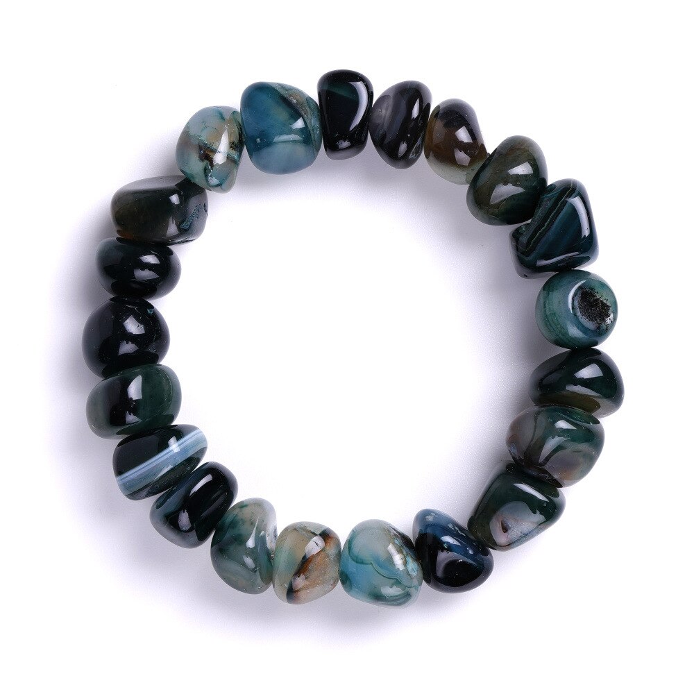 Onregelmatige Natuursteen Kleurrijke Kralen Zomer Armband Groen Geel Rood Carneool Elastische Touw Balance Energy Body Armbanden: Dark green