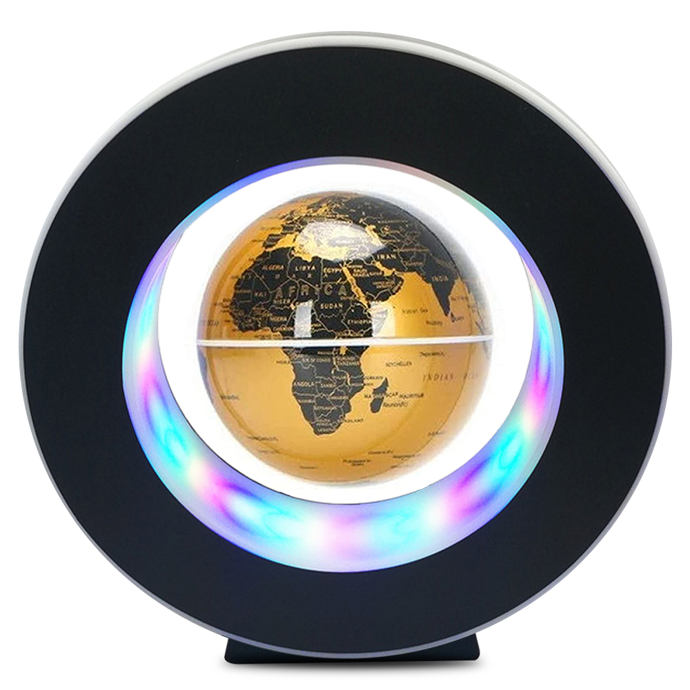 Schwebende Lampe Magnetische Levitation Globus LED Weltkarte Elektronische Anti-schwerkraft Lampe Pädagogisches Spielzeug nacht lichter Wohnkultur: YELLOW