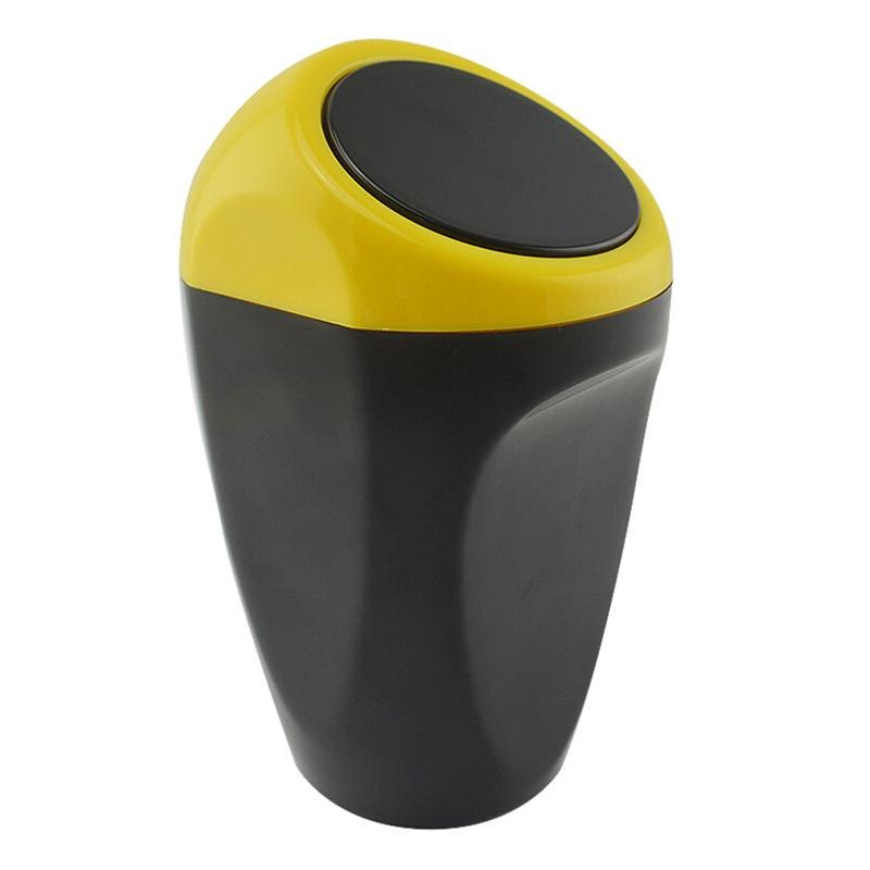 Durable Auto basura puede automotriz de almacenamiento de residuos Mini Oficina Auto vehículo basura: Amarillo