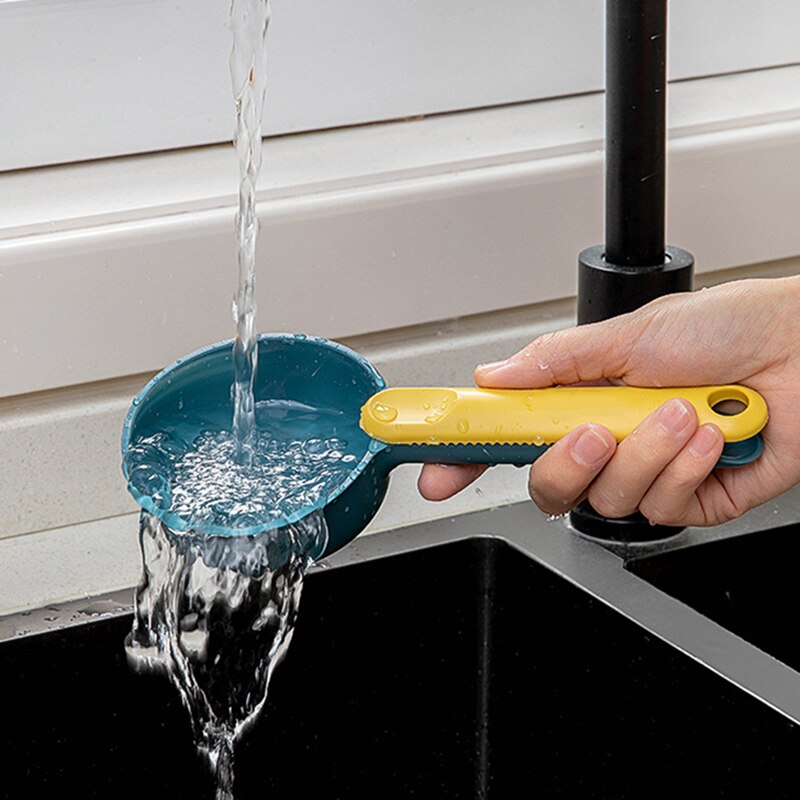 Kitchen Rice Scoop Home Rice Shove Plastic Spoon Rice Measuring Cup Flour Spoon With Clip Home Spoon Utensils Cooking Accessorie