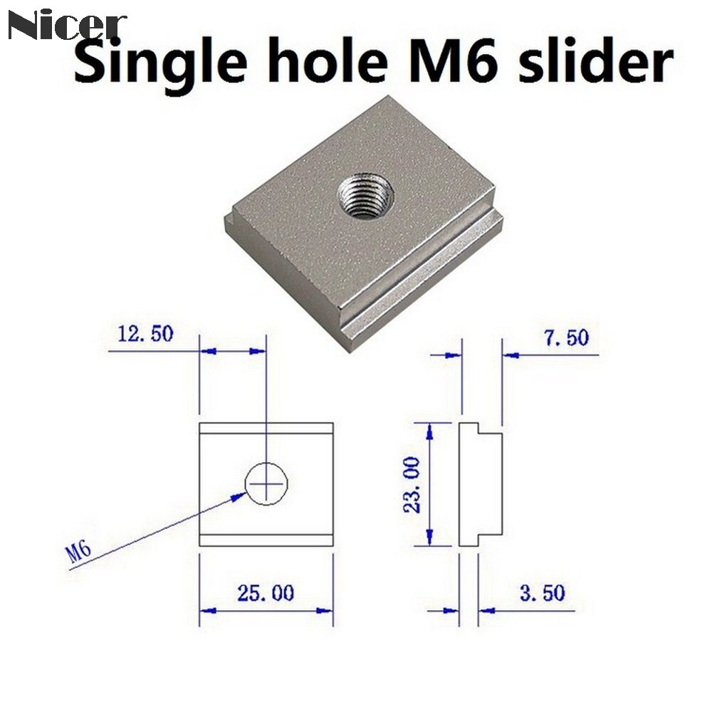 Écrou coulissant t-track M6/M8 en alliage d'aluminium, écrou à fente en T pour gabarits de Type 30/45, fixation par vis, outils pour le travail du bois: 5pcs M6 slider