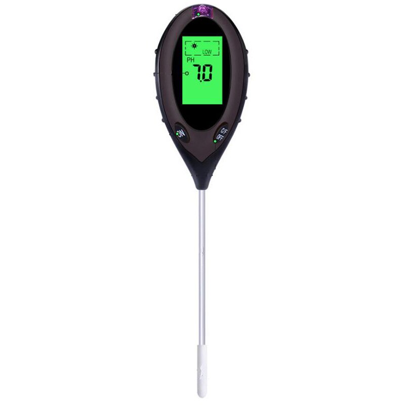 Jord ph-mätare 4 in 1 jordtemperatur solfuktighet ph-mätare för trädgårdsväxter blommor lcd-display: Default Title