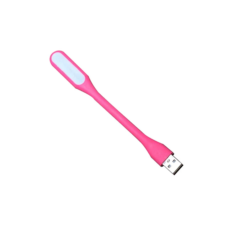 1 2PCS Mini USB LED Licht Tragbare Buch Lesen Nachtlicht Flexible Biegsamen Augenschutz Lampe Für Power Bank computer: WHITE / Rosa