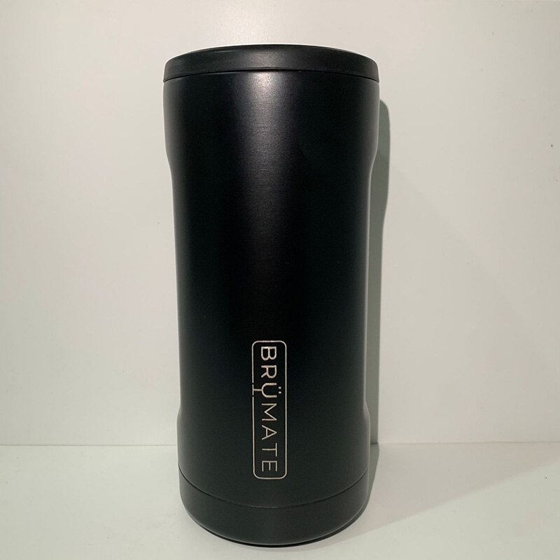 Bier Koeler Kan Cover 12Oz Slanke Blikjes Dubbele Wand 304 Roestvrij Staal Cup Cover Fles Houder Voor Camping Wandelen reizen: Black