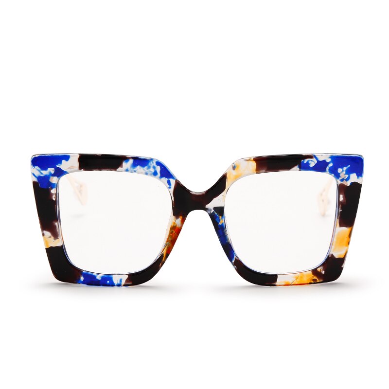 Gafas cuadradas de Estilo Vintage para hombre y mujer, lentes ópticas con montura transparente, no Anti luz azul: 6