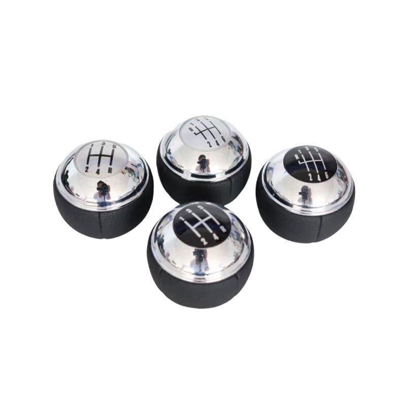 Manual 5 Speed 6 Gear Shift Knob Shifter Lever Leather Chrome For MINI R50 R52 R53 Cooper 2001 25117542272 7540842 7542272