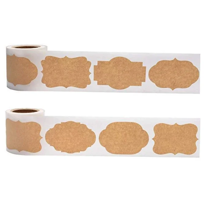 Kraftpapier-Aufkleber, leere Etiketten, handgefertigtes Briefpapier, Geschenkanhänger, Dekoration, Papier, Gewürzglas-Etikett, DIY-Umschlag, Siegelaufkleber