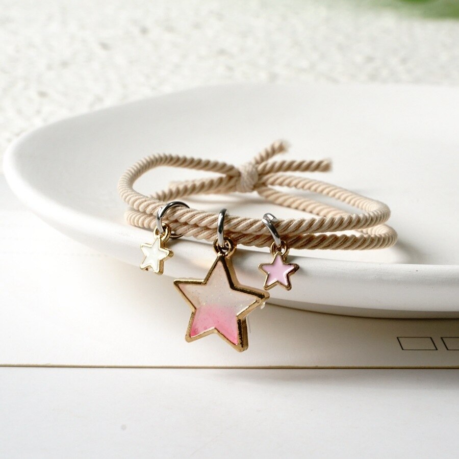 2 pçs estrela lua magnética casal pulseira conjunto para homens mulheres na moda artesanal corda corrente amizade pulseira ajustável jóias