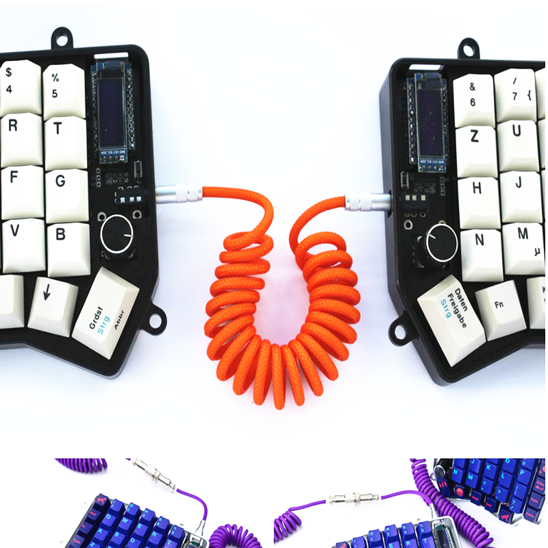 Cable en espiral de resorte TRS TRRS a TRRS de 3,5mm para teclado dividido RODE Sc7 de VIDEOMIC GO Video micrófonos tipo Micro Cables de Audio