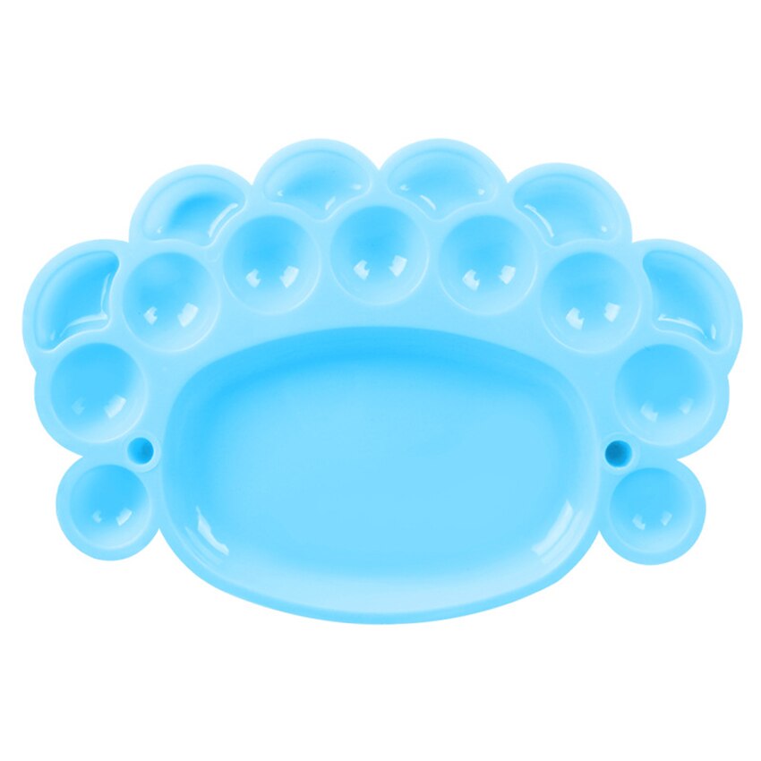 Footprint Shape Plastic Colour Palette Art Paint Drawing Tray Color Palette For Oil Watercolour White Painting Pallet Art tools: Blue