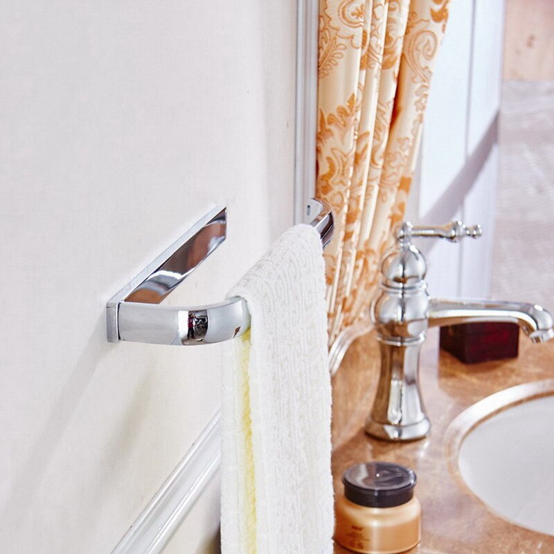 Square Towel Ring Holder Hanger Chrome Wall Mounted Bathroom Home Hotel Towel Rail Bar Towel Racks KD895