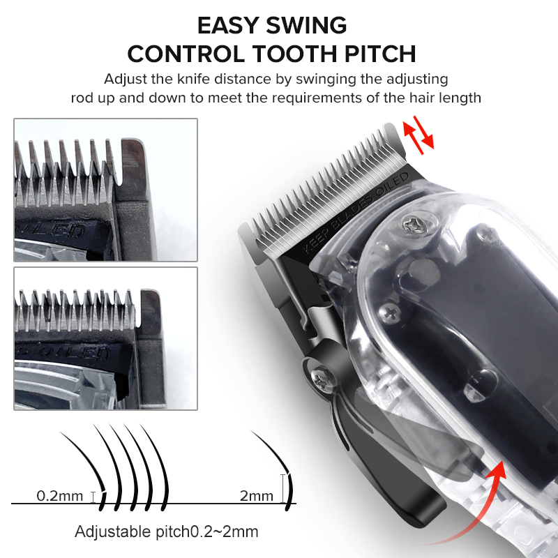 transpar Hair Cutting Machine Rechargeable Hair Clipper Man Shaver Trimmer For Men Barber Beard Trimmer