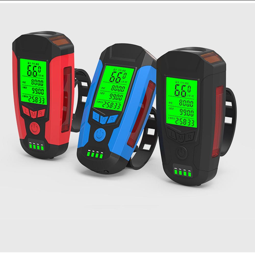 Usb Bike Light Bicycle Headlight and 130dB Horn LCD Display Speedometer Rechargeable Front Light for MTB Road Bike