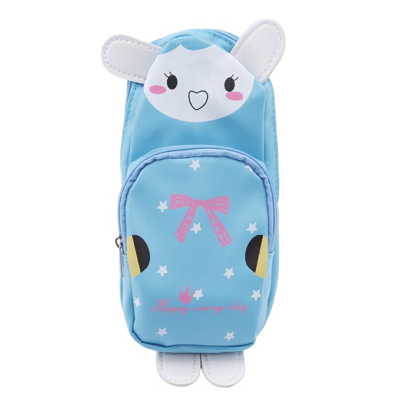 Cute Panda Large Capacity Pen Case Pen Box School Stationery Cosmetic Bag Geometry Pencil Bag Office Supplies: blue smile face