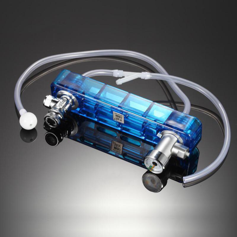 Diy difusor de Co2 D501 Kit plantado acuario Co2 difusor aguja válvula manómetro generador azul