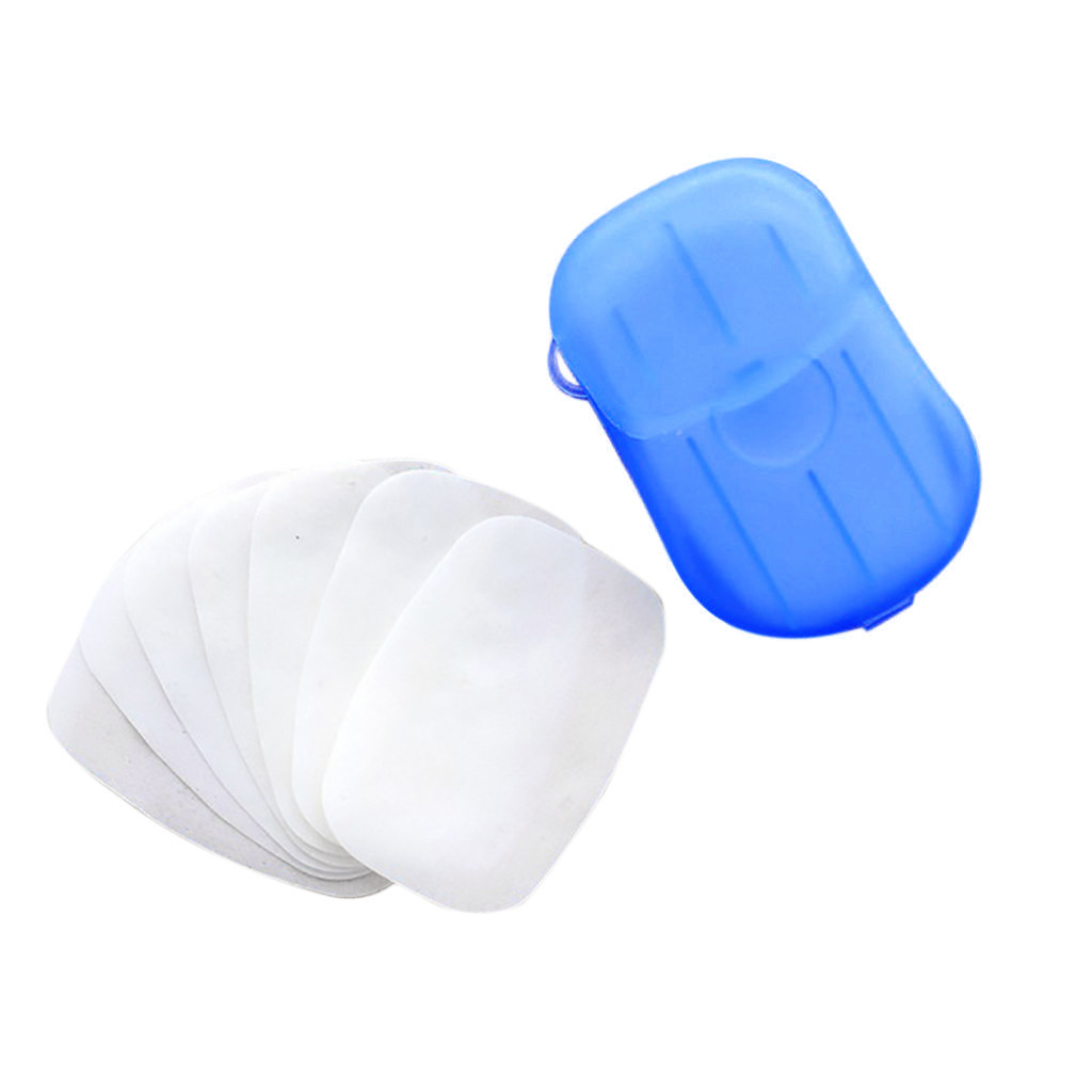 20 piezas de jabón desechable para llevar en el baño: Sky Blue