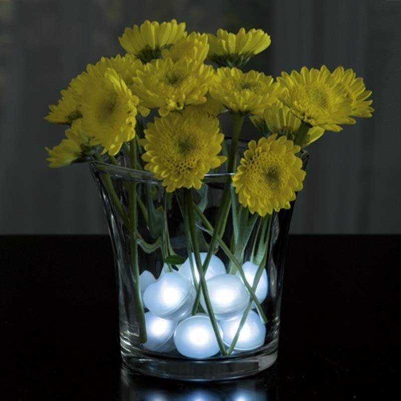 Lote de 12 unidades de luces LED sumergibles con bolas flotantes, luces subacuáticas multicolores a prueba de agua IP68 para jarrón, pecera, bodas y Navidad