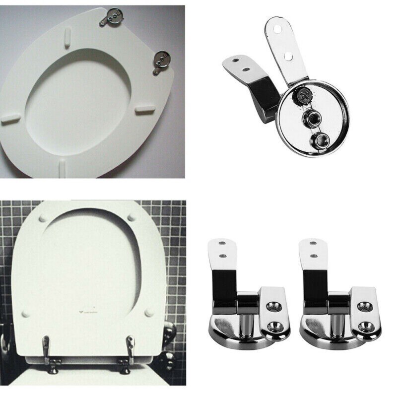 Paar Vervanging Chrome Toiletbril Scharnieren Met Fittings & Bevestigingen Bevestigingen Komen